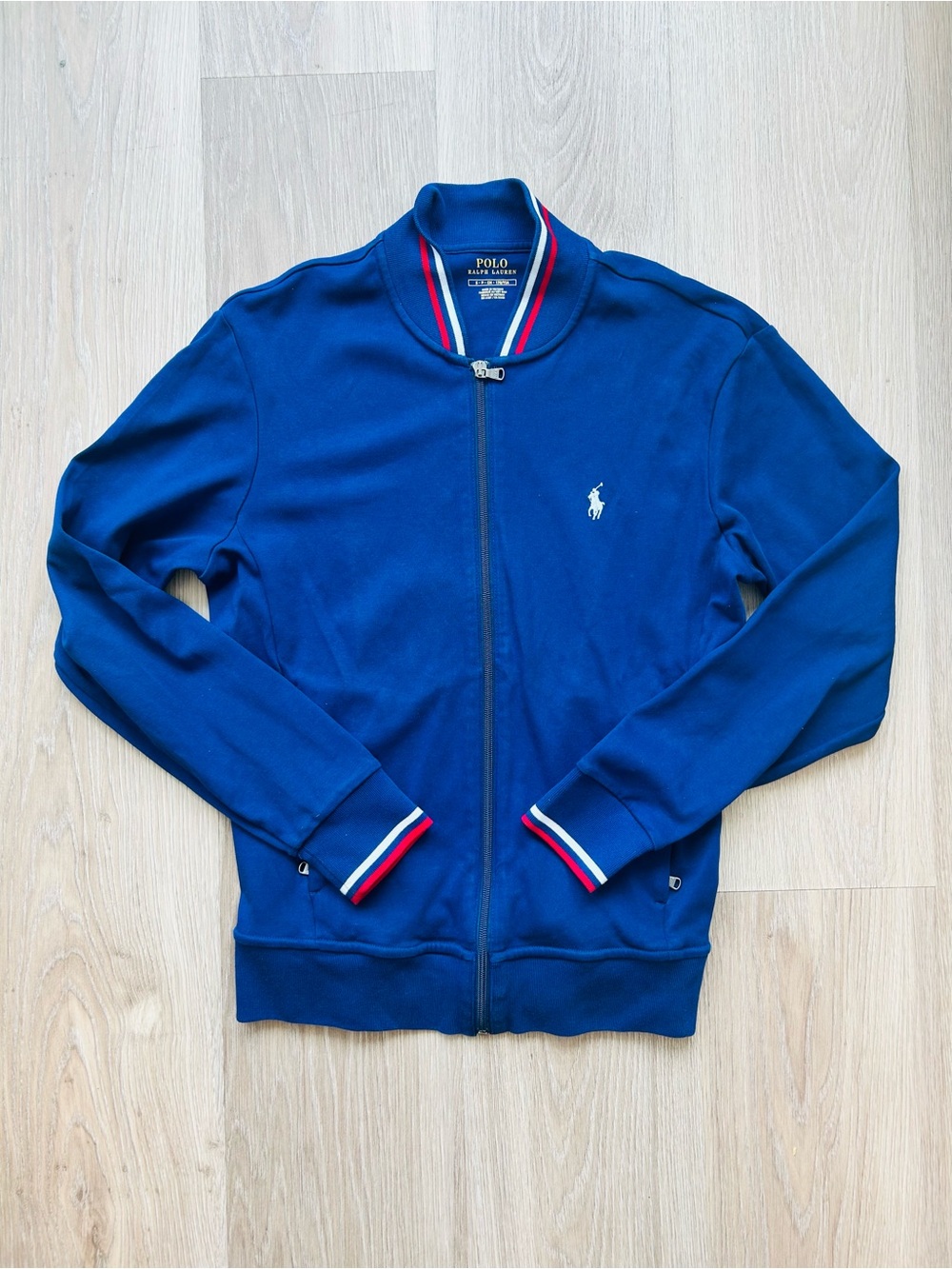Polo by Ralph Lauren Track Performance Zip-Front Jacket with Red & White Trim